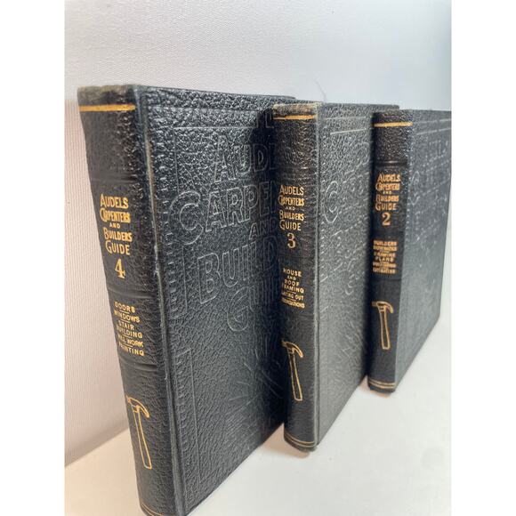 Audels Carpenters And Builders Guide 1923 1st Edition Set Vol 2-4 Leather - Picture 2 of 4